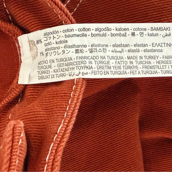 Zara Rust Orange Corduroy Cotton Mini Skirt size XS - Picture 6 of 6